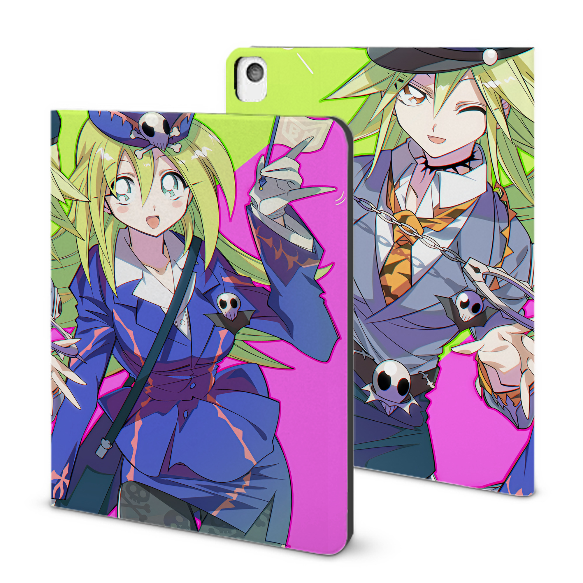 （画像用） 遊☆戯☆王 Yu-Gi-Oh! IPadケース ペンホルダー付き ブックスタイルデザイン